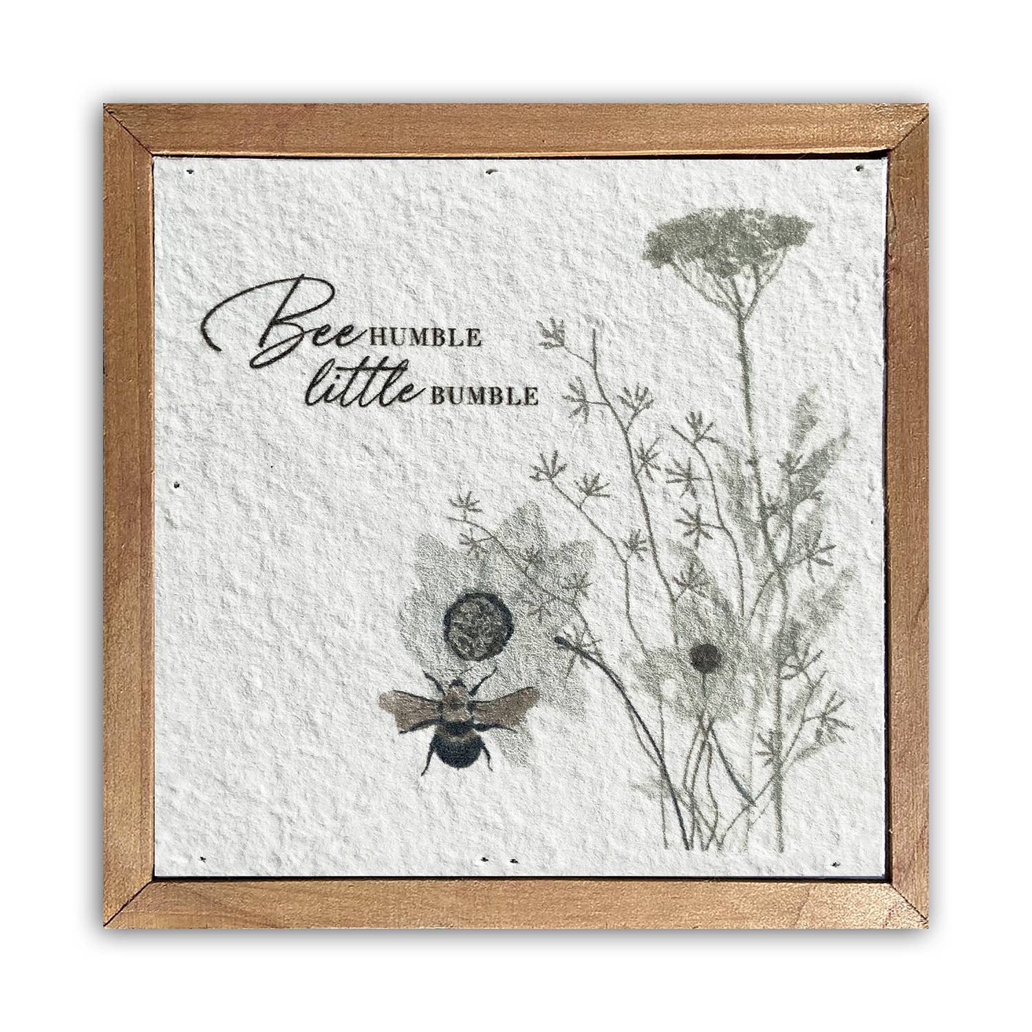 Bee humble little bumble / 6x6 Pulp Paper Wall Décor