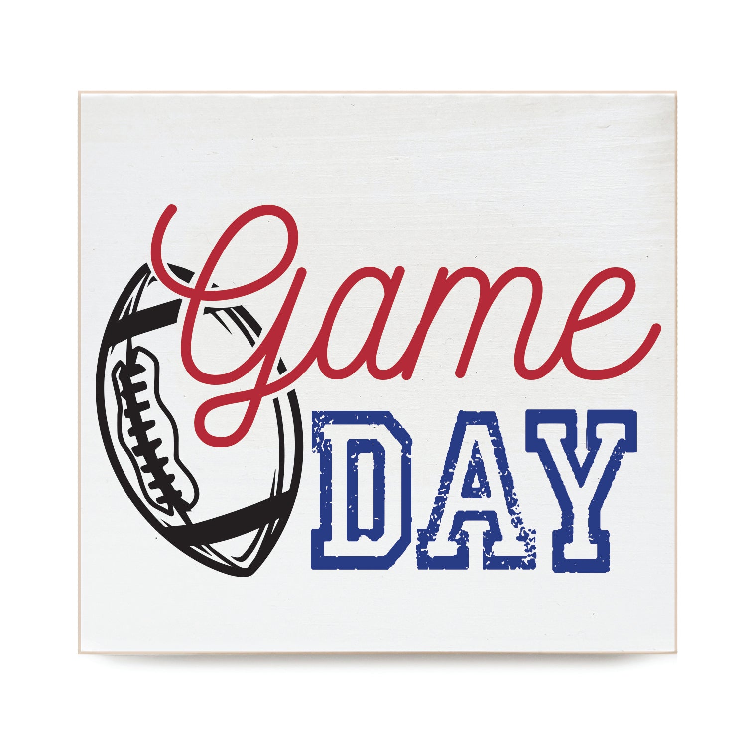 BLOCKWHT097 - Game Day Decorative Wooden Block