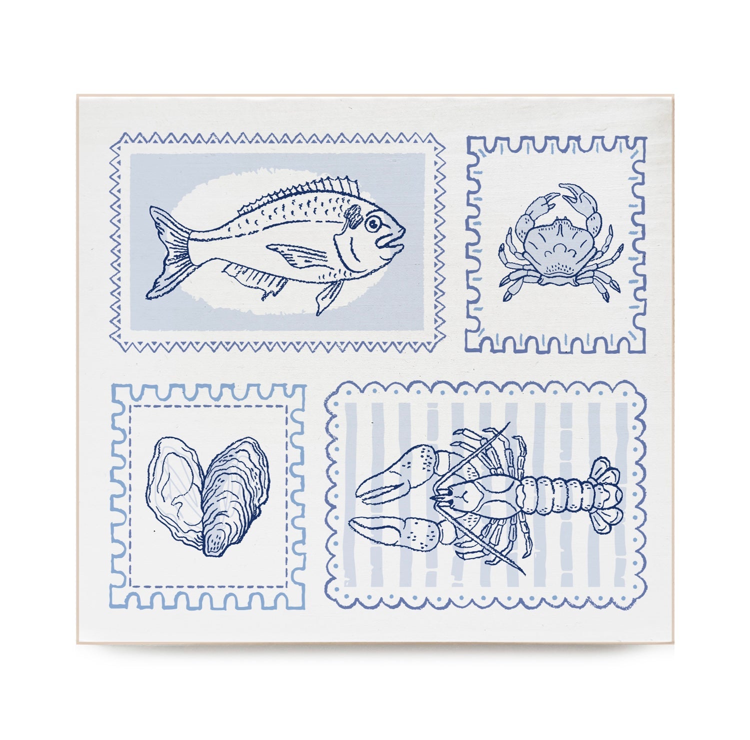 Italia Postage Stamps Decorative Wooden Block