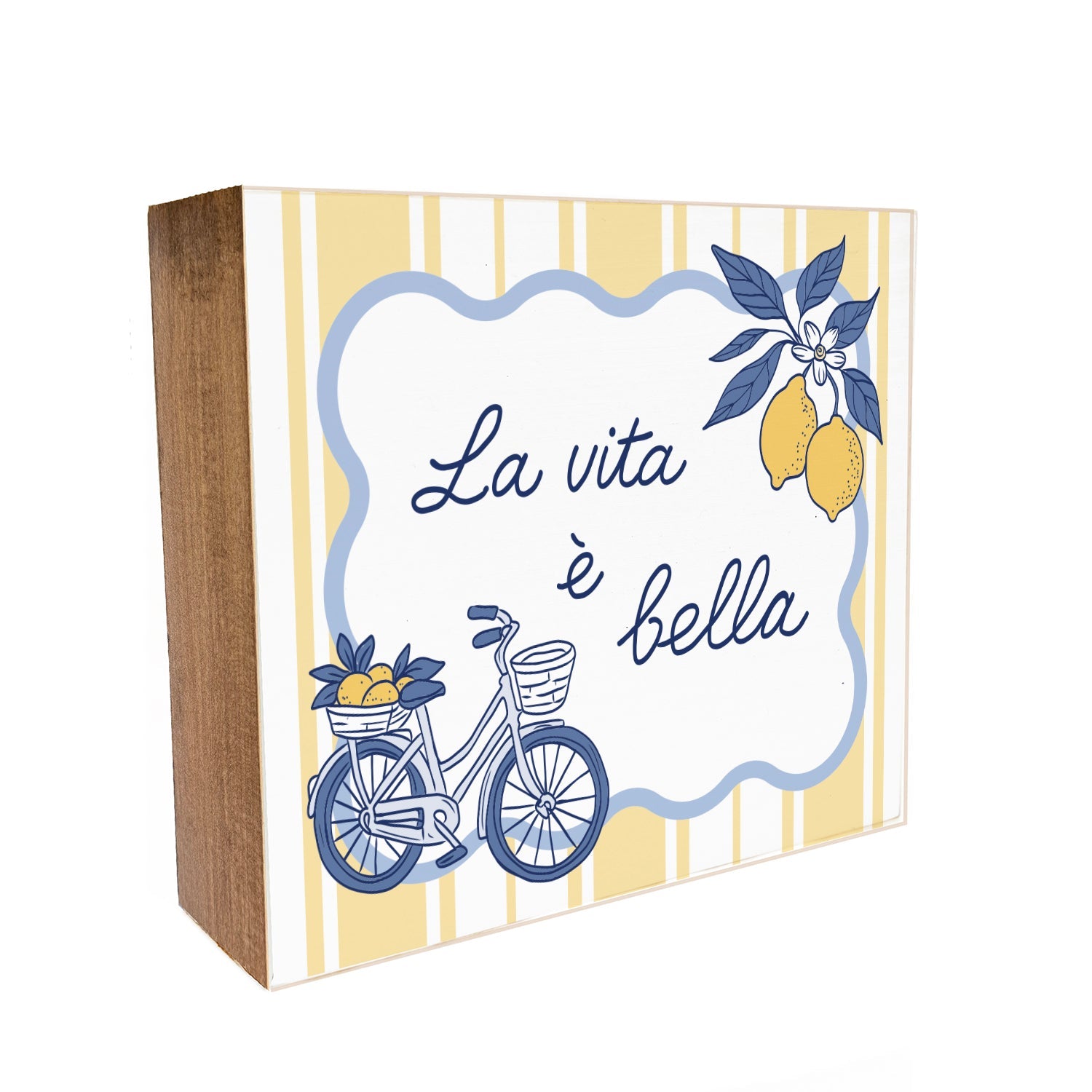 Italia La Vita e Bella Decorative Wooden Block