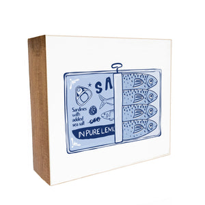 Italia Sardines Decorative Wooden Block