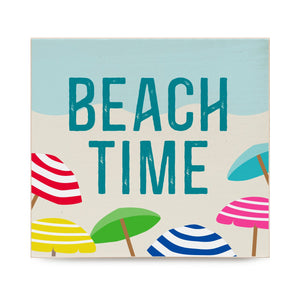 Summer Beach Time Decorative Wooden Block