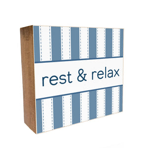 Summer Rest & Relax Decorative Wooden Block