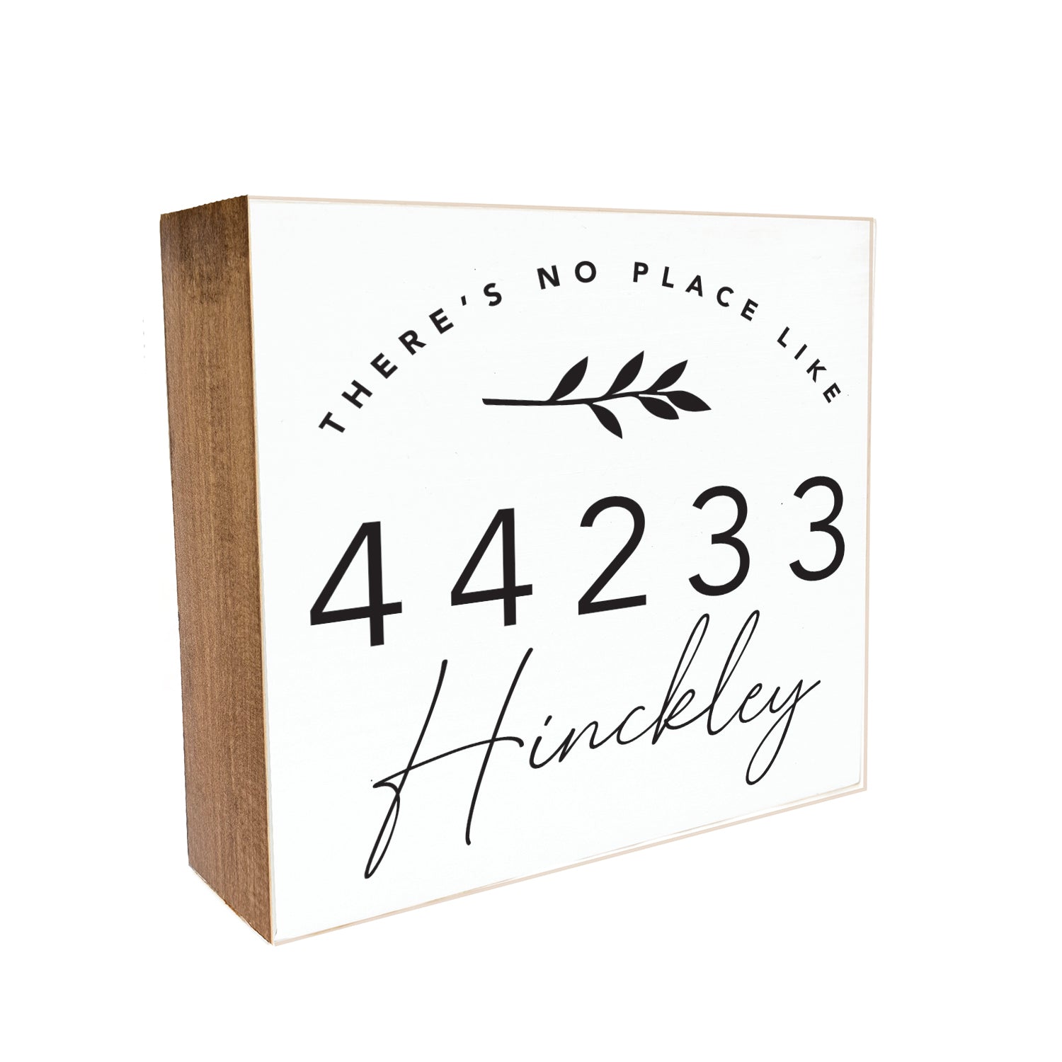 There's No Place Like Home Custom White Decorative Wooden Block