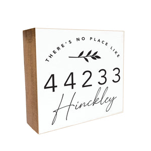 There's No Place Like Home Custom White Decorative Wooden Block