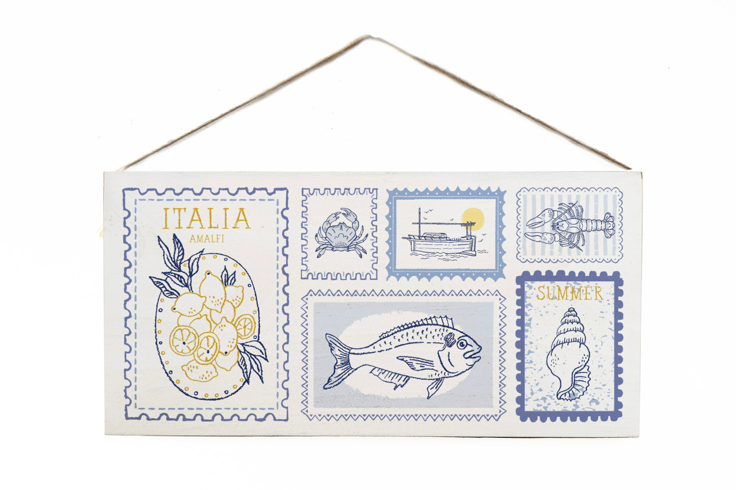 Italia Postage Stamps Twine Door Hang