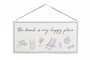 Italia The beach is my happy place Twine Door Hang
