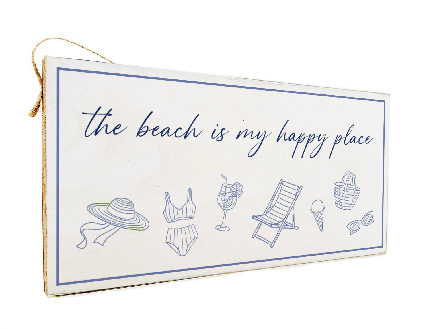 Italia The beach is my happy place Twine Door Hang