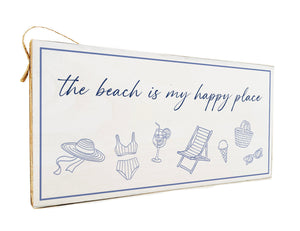 Italia The beach is my happy place Twine Door Hang