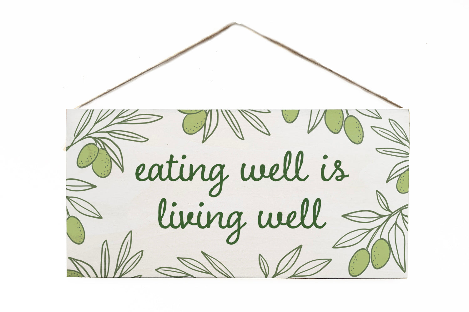 Italia Eating well is living well Twine Door Hang