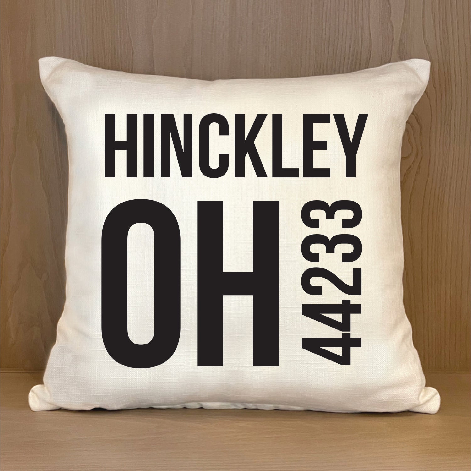 Location and Zipcode Custom Natural Pillow Shell