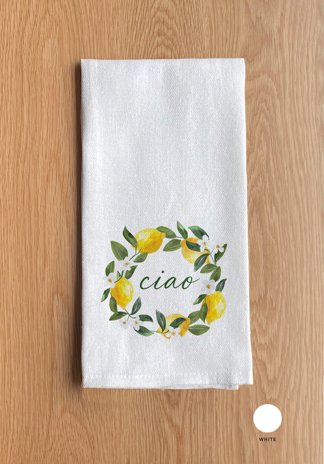 Italia Ciao Lemon White Kitchen Towel
