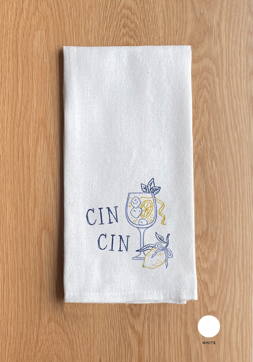 Italia Cin Cin White Kitchen Towel