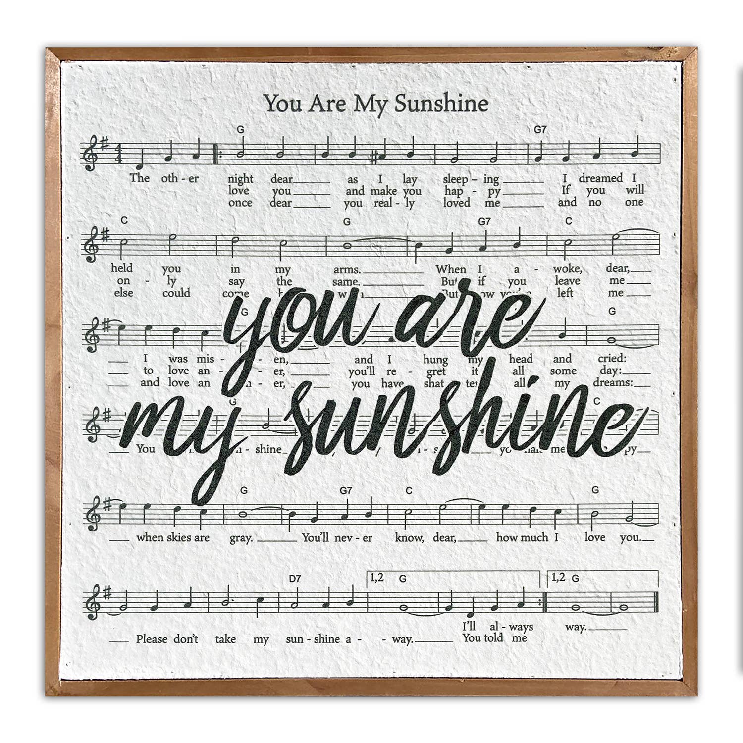 You are my Sunshine / 14x14 Pulp Paper Wall Décor