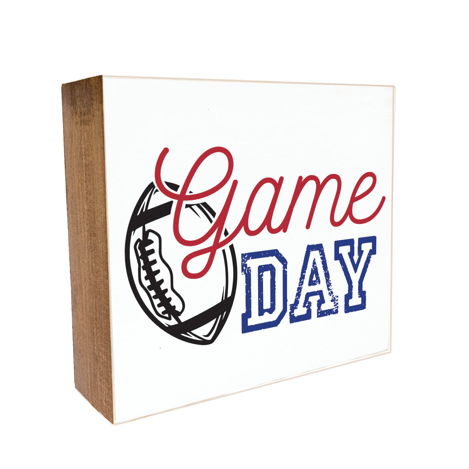 BLOCKWHT097 - Game Day Decorative Wooden Block