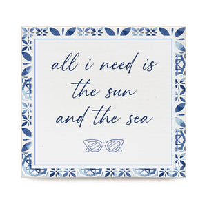 Italia All I need is the sun and the Sea Decorative Wooden Block