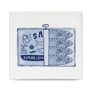 Italia Sardines Decorative Wooden Block