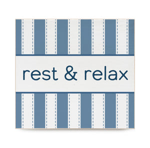 Summer Rest & Relax Decorative Wooden Block