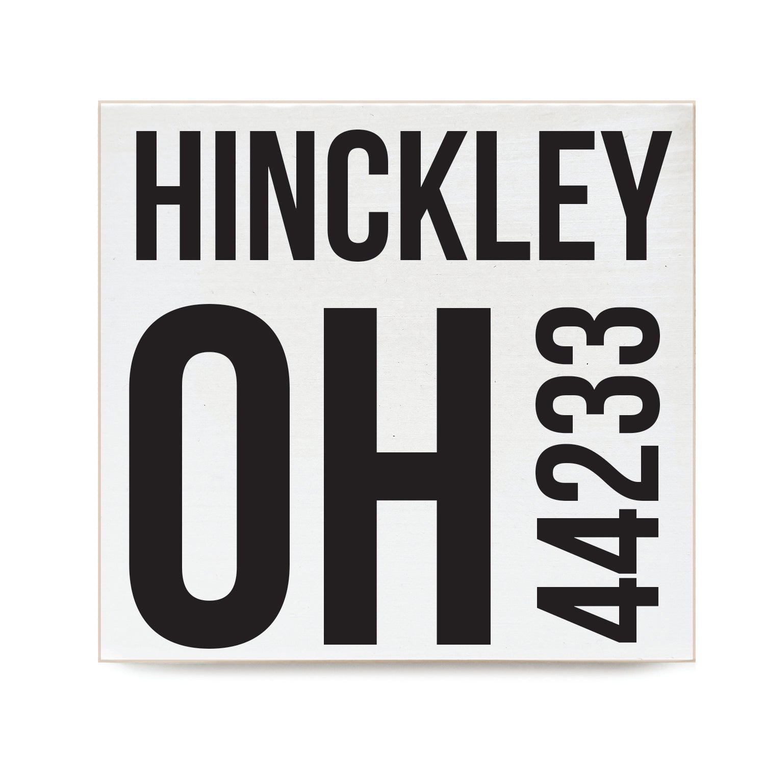 Location and Zipcode Custom Decorative Wooden Block