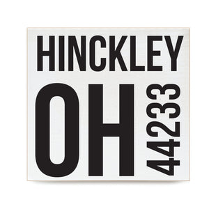 Location and Zipcode Custom Decorative Wooden Block