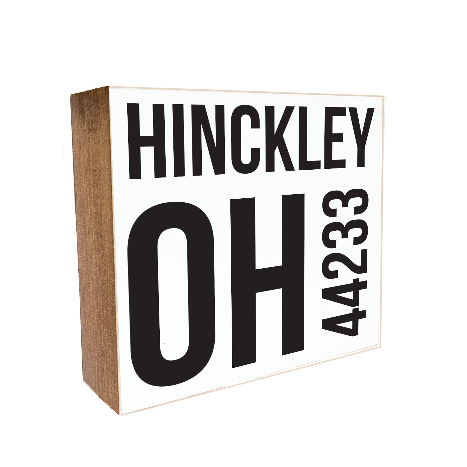 Location and Zipcode Custom Decorative Wooden Block