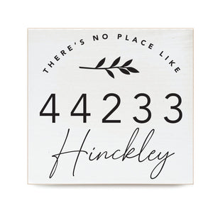 There's No Place Like Home Custom White Decorative Wooden Block
