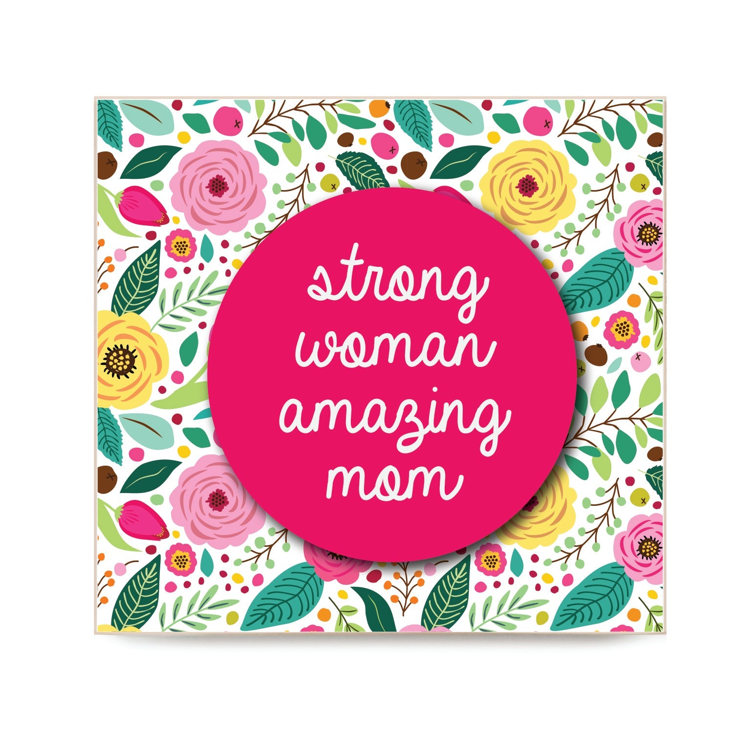 Strong Woman Amazing Mom Decorative Wooden Block