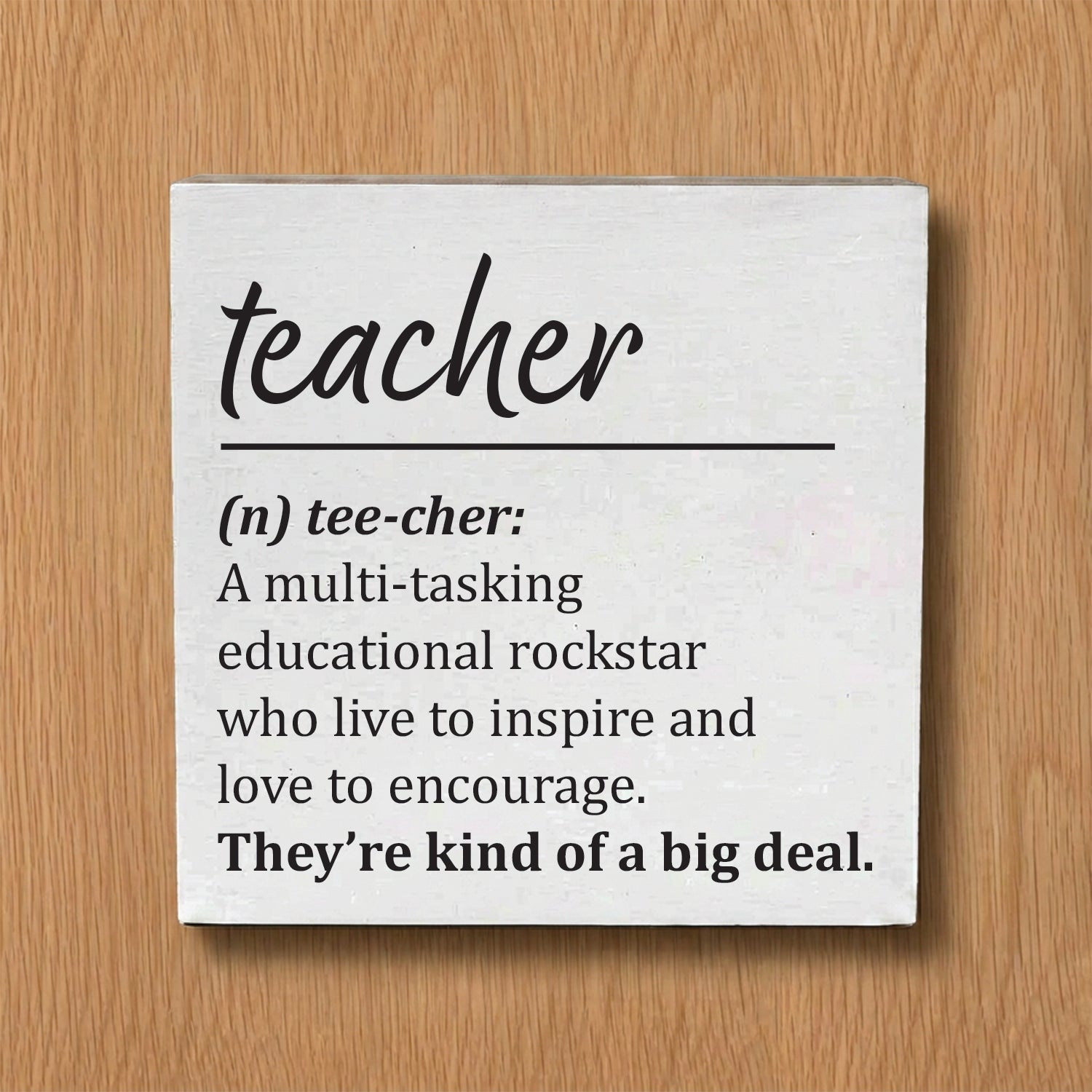 Teacher Definition Decorative Wooden Block