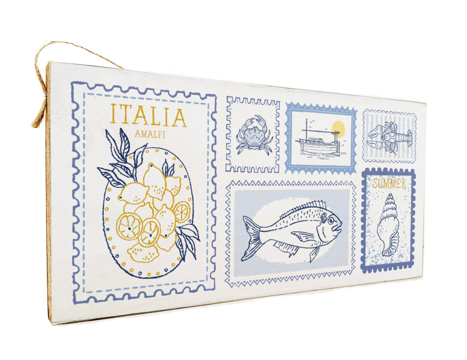 Italia Postage Stamps Twine Door Hang