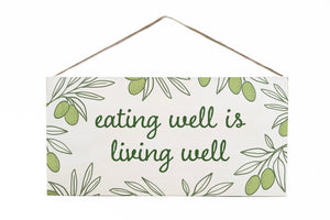 Italia Eating well is living well Twine Door Hang