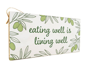 Italia Eating well is living well Twine Door Hang