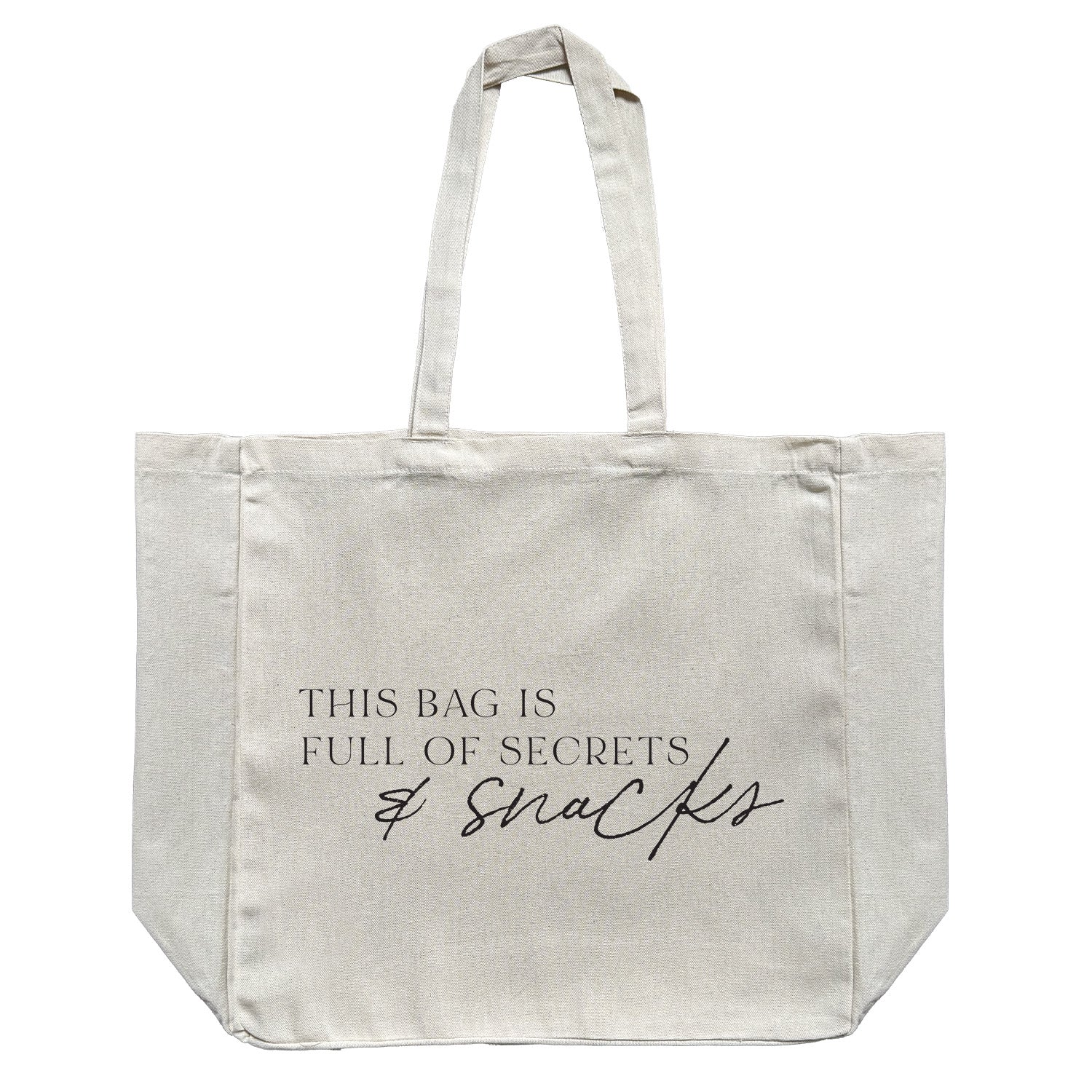 This bag is full of secrets and snacks // Large Tote Bag
