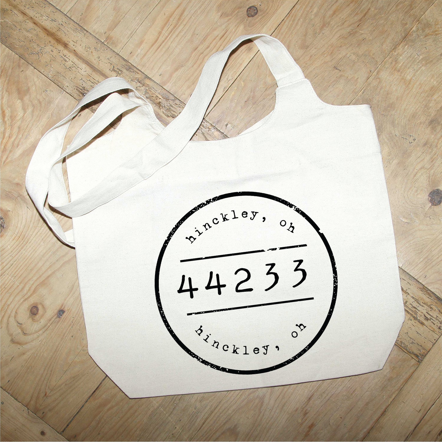 Location and Zipcode Custom Natural Tote Bag