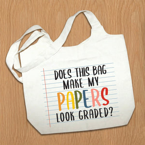 Does this Bag make my papers look graded? MS Natural Tote Bag