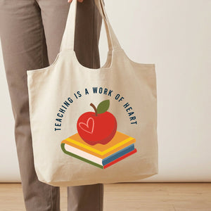 Teaching is a work of Heart MS Natural Tote Bag