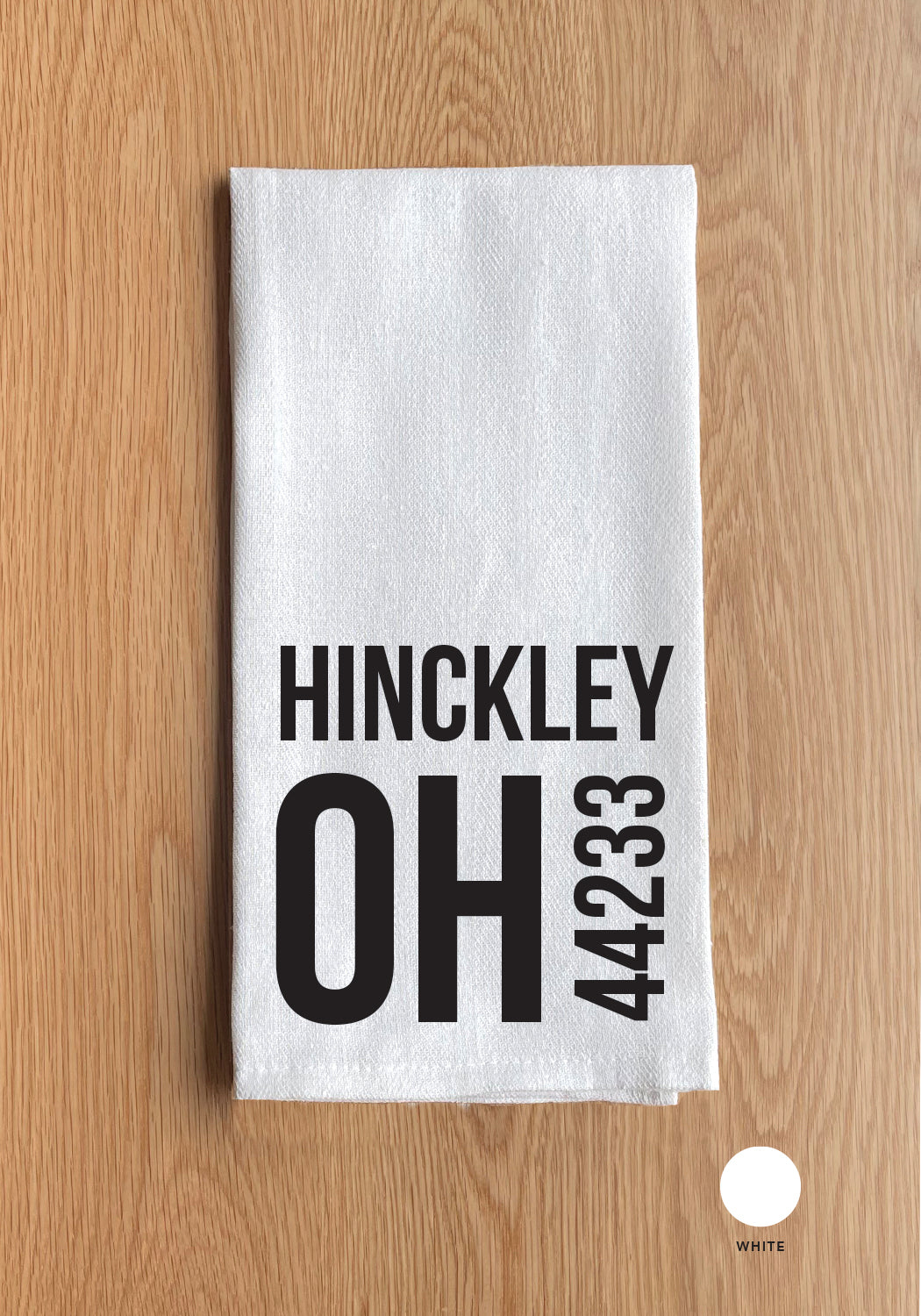 Location and Zipcode Custom White Kitchen Towel