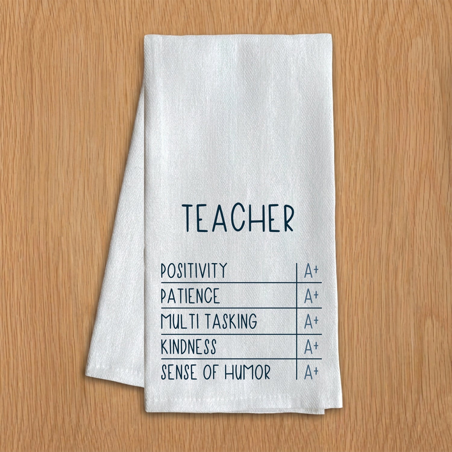 Teacher Report Card Kitchen White Towel