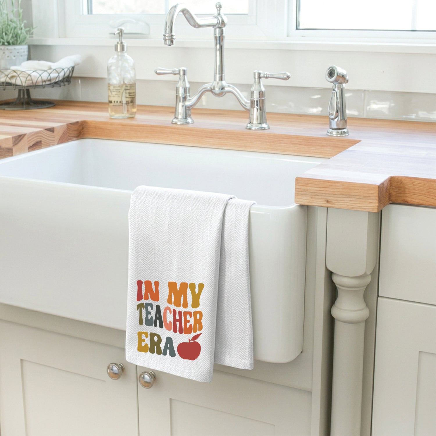 In My Teacher Era (Rainbow) White Kitchen Towel