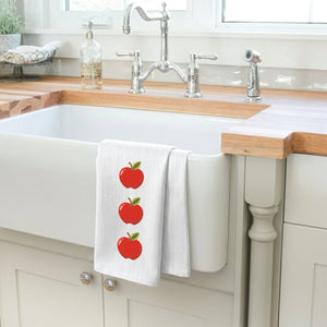 Stacked Apples White Kitchen Towel