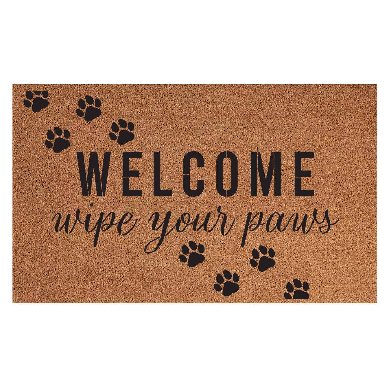 WELCOME WIPE YOUR PAWS  18x30 INDOOR/OUTDOOR MAT