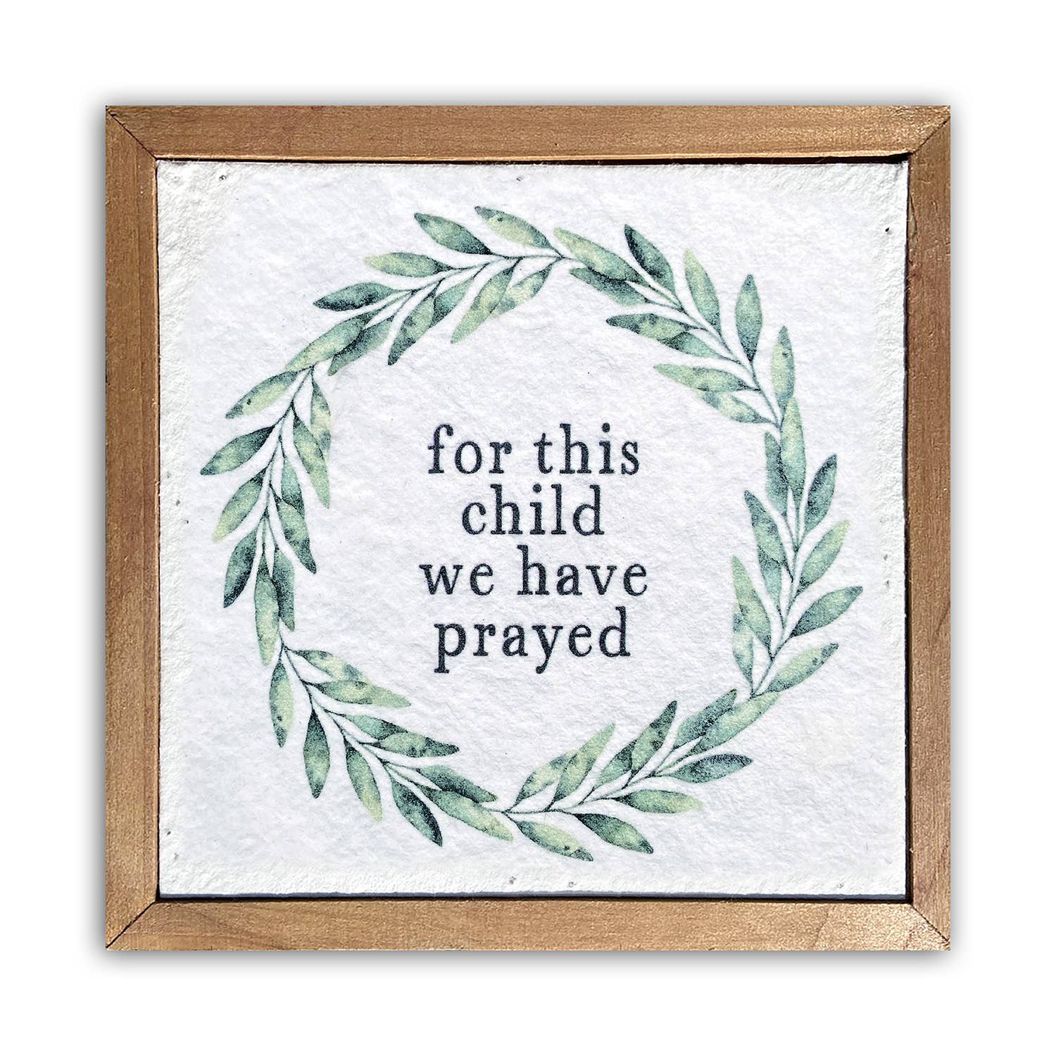 For this child we have prayed / 6x6 Pulp Paper Wall Décor
